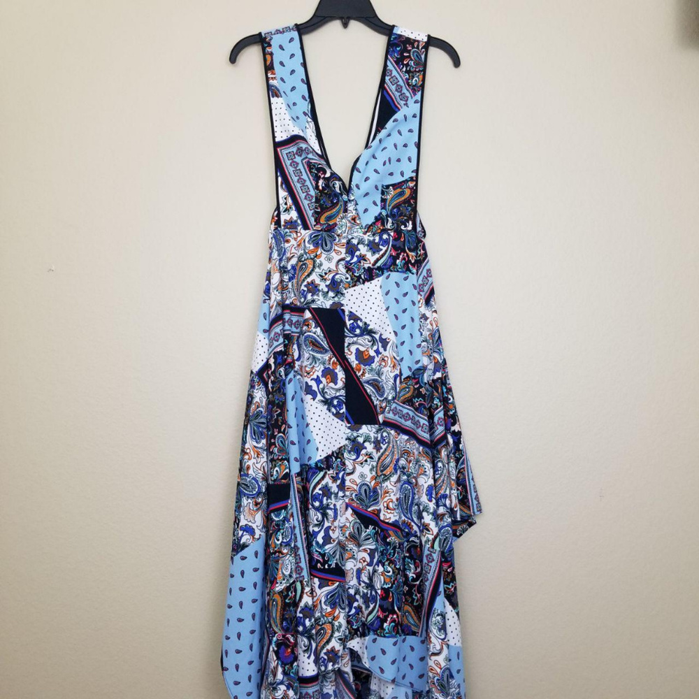 Topshop Pinafore Midi Dress Blue